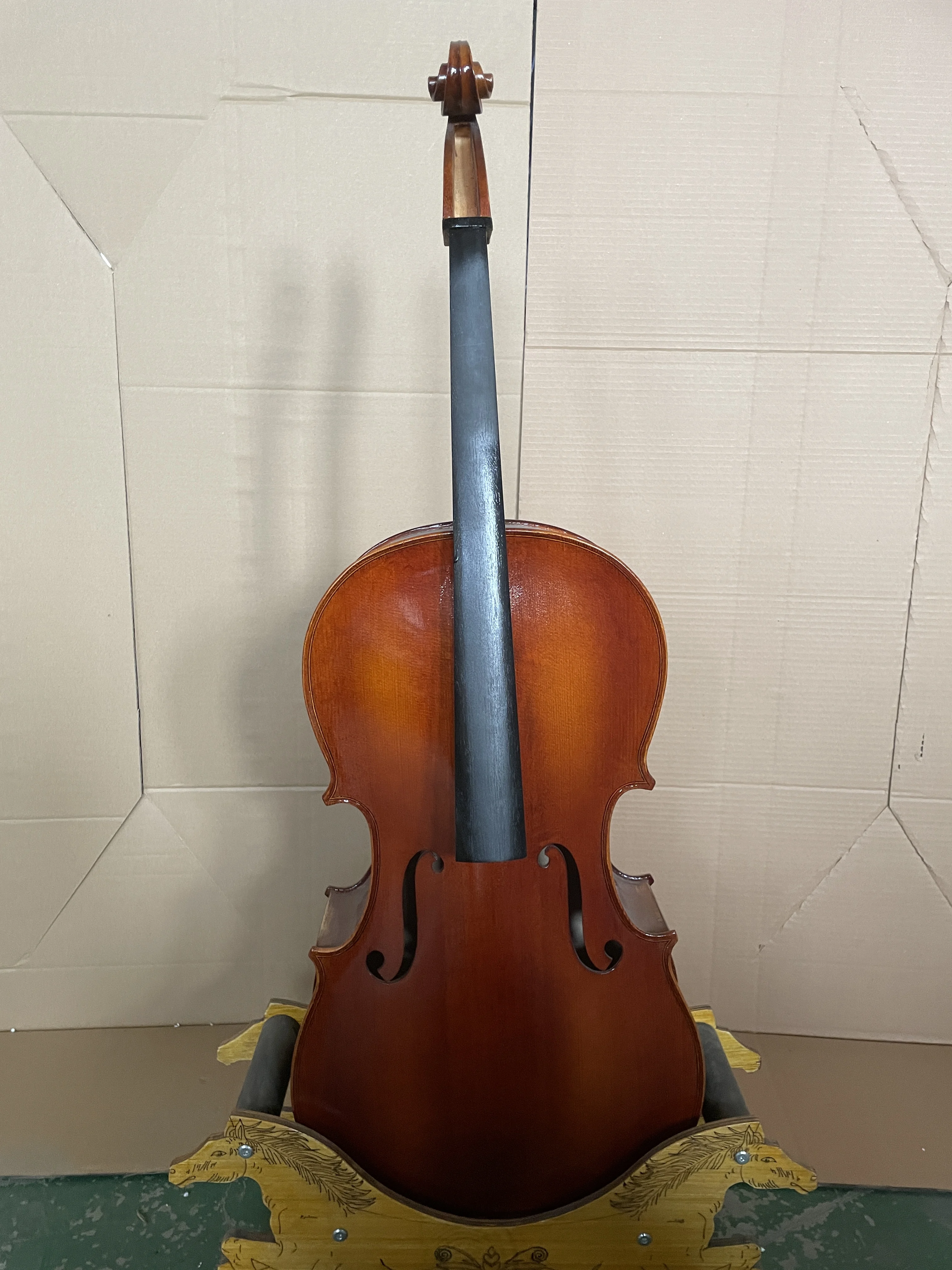 Master level all solid wood European maple cello 4/4 handmade spruce maple ebony tiger patterned cello, crisp and pleasant to th