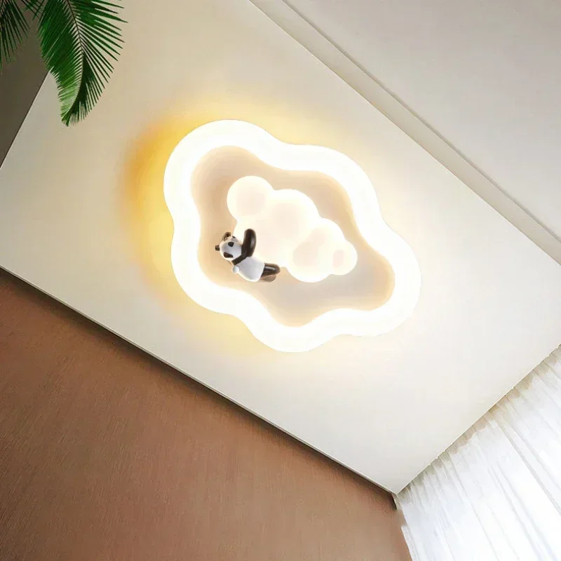 Modern Cream Style Nursery Decor Boy Girl Bedroom Ceiling Lamps Cloud Light LED Children Room Baby Room Ceiling Lights dropship