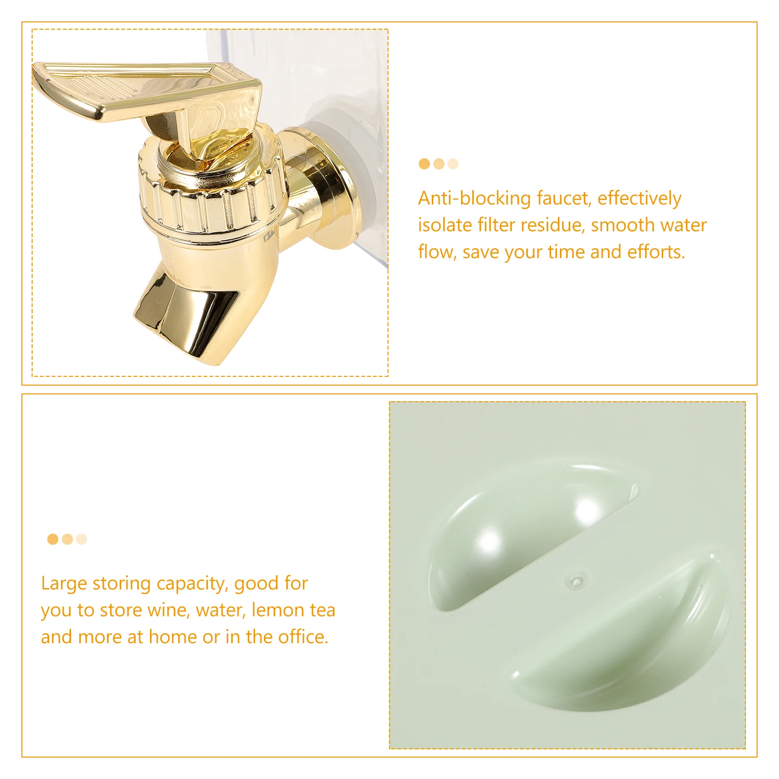 

Large Capacity Fridge Water Cold Juices Storage Holder Spigot Beverage Container Party Drinks Dispenser Anti-Blocking Faucet