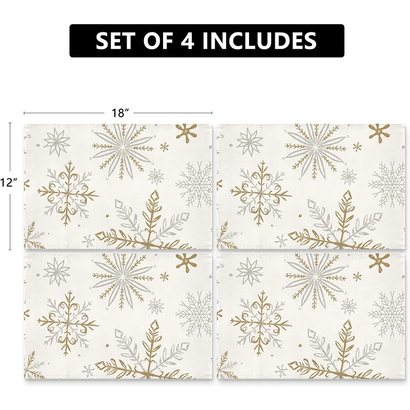 4 buah pohon Natal Elk alas meja makan Linen alas tatakan mangkuk cangkir kopi alas 2024 Navidad dekorasi dapur rumah