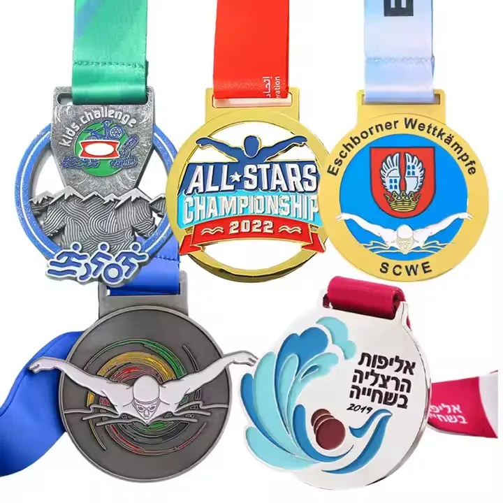 

Free Art Personalized Custom Swimming Medal Sports Event Award Metal Zinc Alloy 3d Medals Swimming Competition