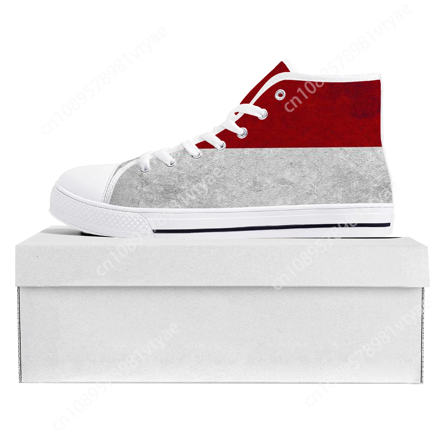 

Indonesian Flag High Top High Quality Sneakers Mens Womens Teenager Canvas Sneaker Indonesia Casual Couple Shoes Custom Shoe