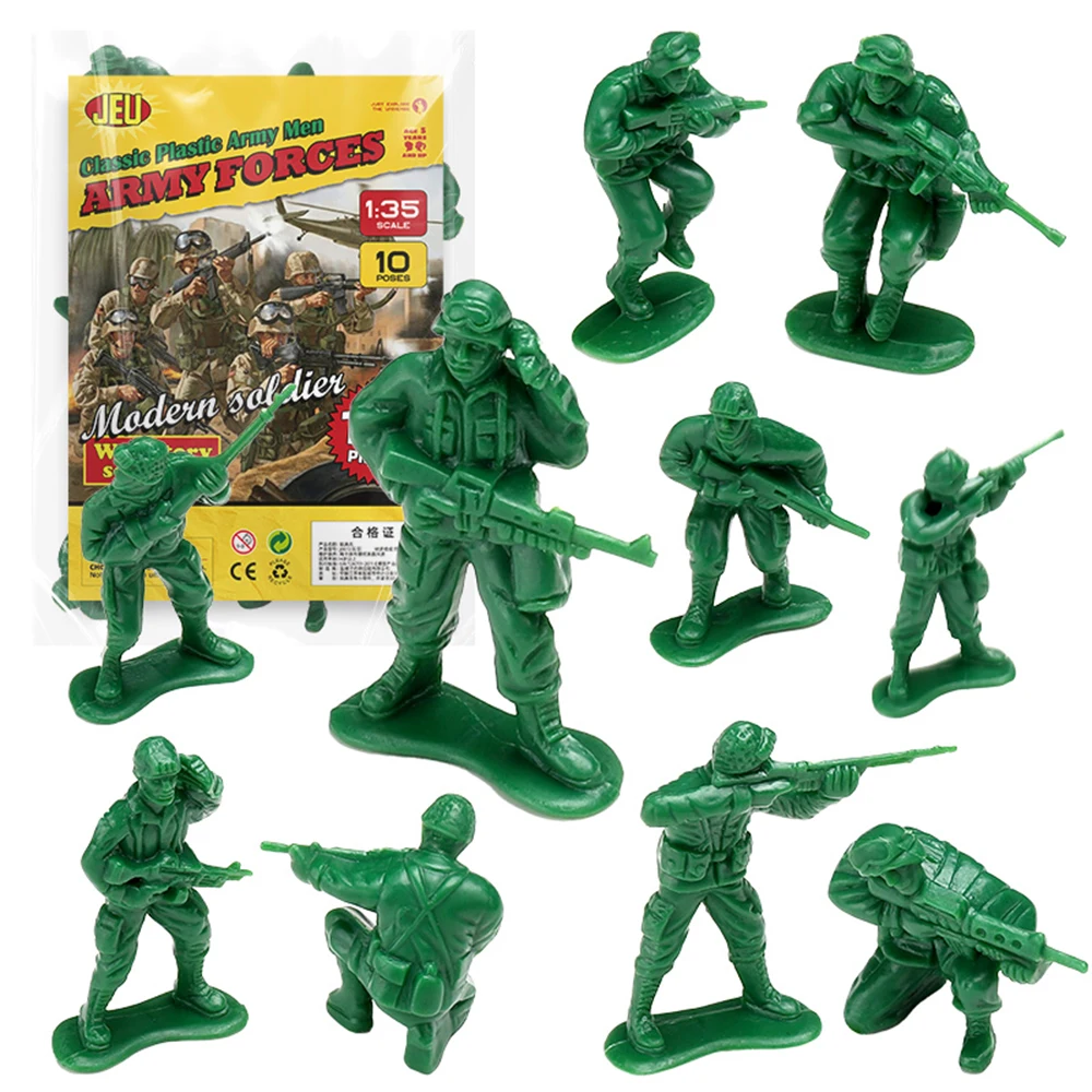 ViiKONDO Army Men Toy Action Figure 50pcs Plastic Soldier 10 Poses Military Guy Modern Battle Troops Fun Wargame Gift for Kids