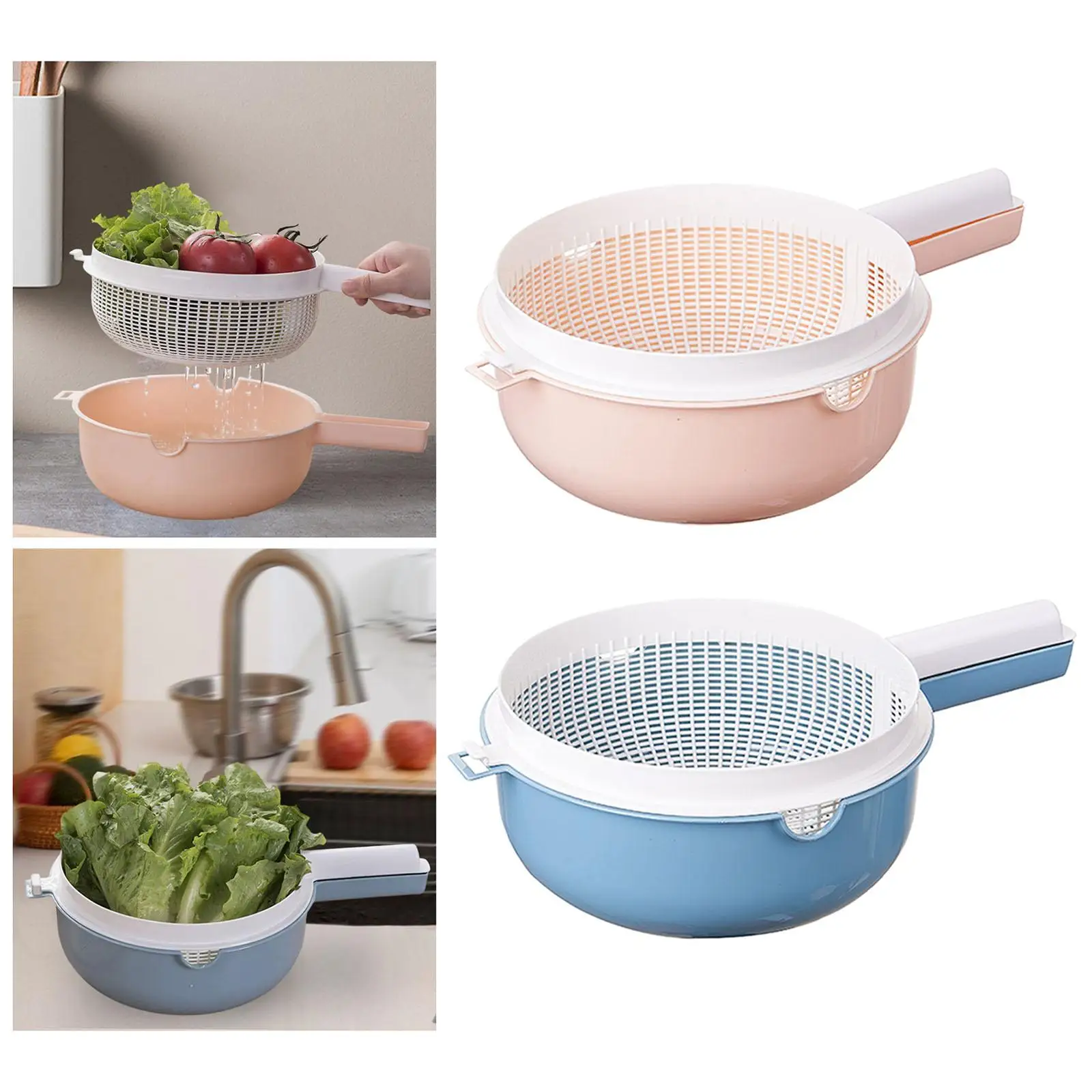 Kitchen Colander Bowl Sturdy Multifunctional Filter Use Thicken Material Fruit Cleaning Basin for Potato Salads Tomato Spaghetti
