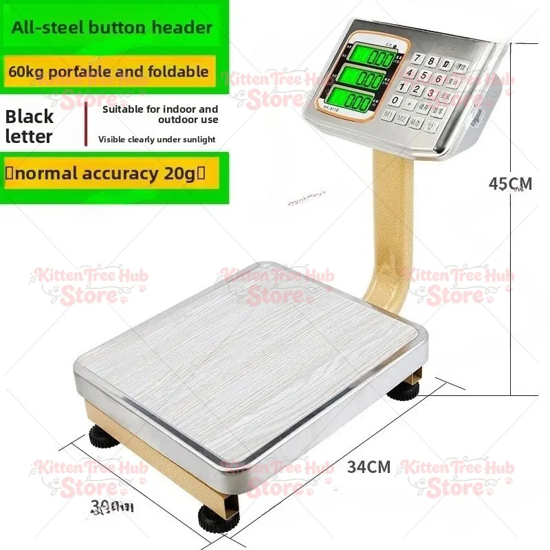 Electronic Scale 60kg Accurate 0.01kg Gram, Weighing Platform Shijin Business Small Pricing Scale