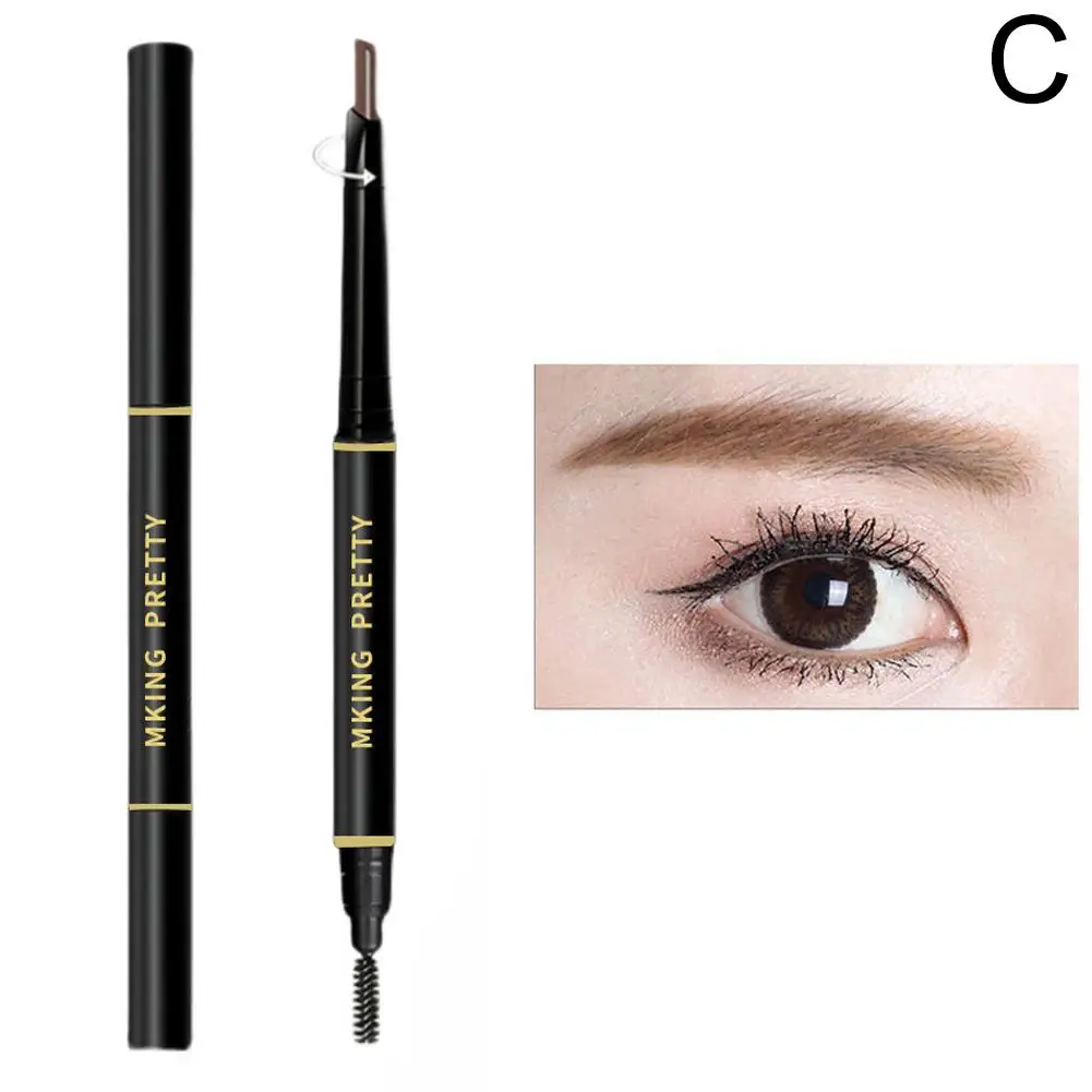 Double Eyebrow Pencil With Brush 360 Degree Rotation Tool Pen Waterproof Eyebrow Automatic Pen Makeup Eyebrow Women T8l8