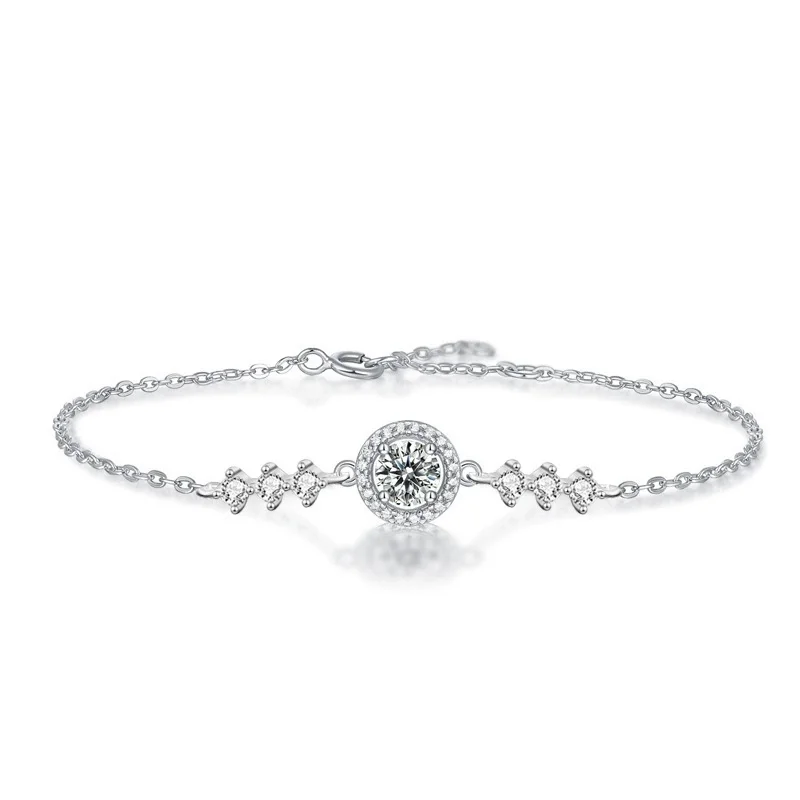 

bZFSILVER Fashion Classic s925 Silver Moissanite Design Babysbreath Round Bracelet Women Accessories Luxury Jewelry Gifts XRZ003
