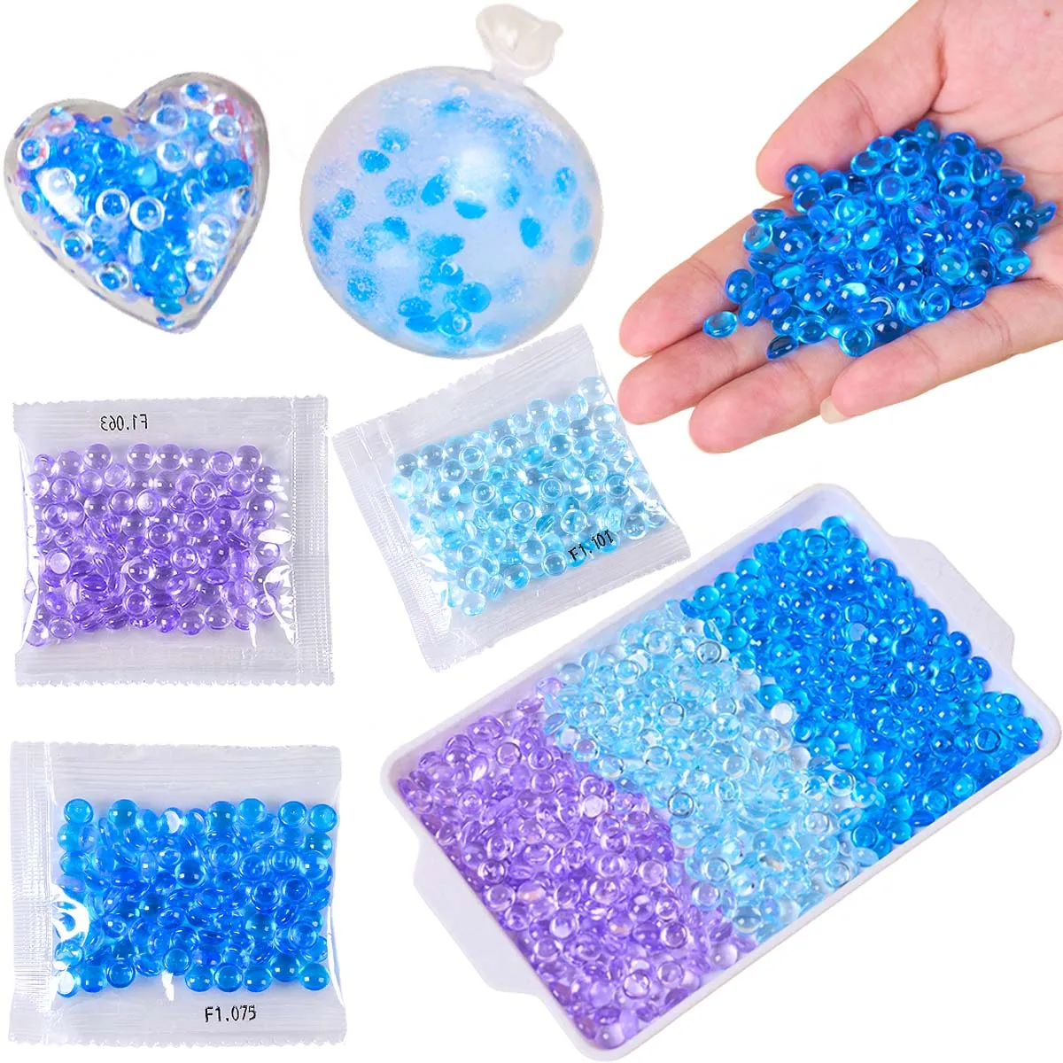 3PC 10g Clear Flat Beads Filler for DIY Squishy Bobo Ball Plug Beads Squeeze Toy Stuffing Handmade Stress Relief Craft Accessory