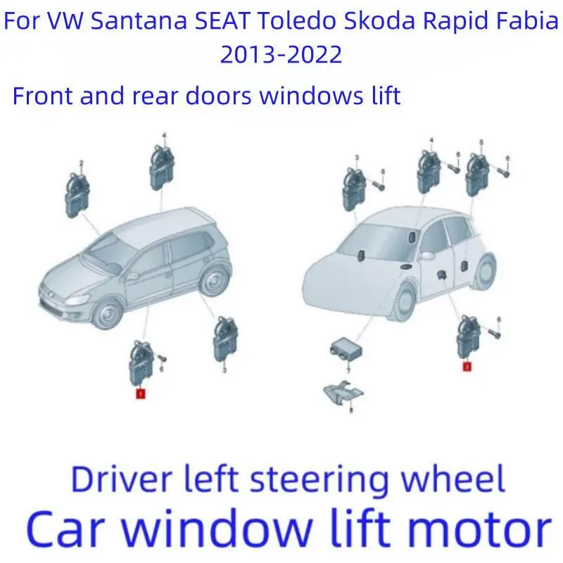 For VW Santana SEAT Toledo Skoda Fabia Rapid Window lift motor 5JA959801H 5JA959812K 5JA959811J 5JA959801J 5JA959811K 5JA959801