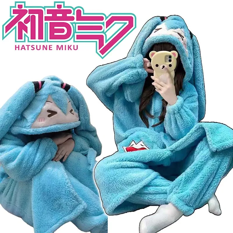 女性のための漫画のパジャマ無地暖かく厚く珊瑚のベルベットのナイトガウンカジュアル家庭誕生日プレゼント新しい秋