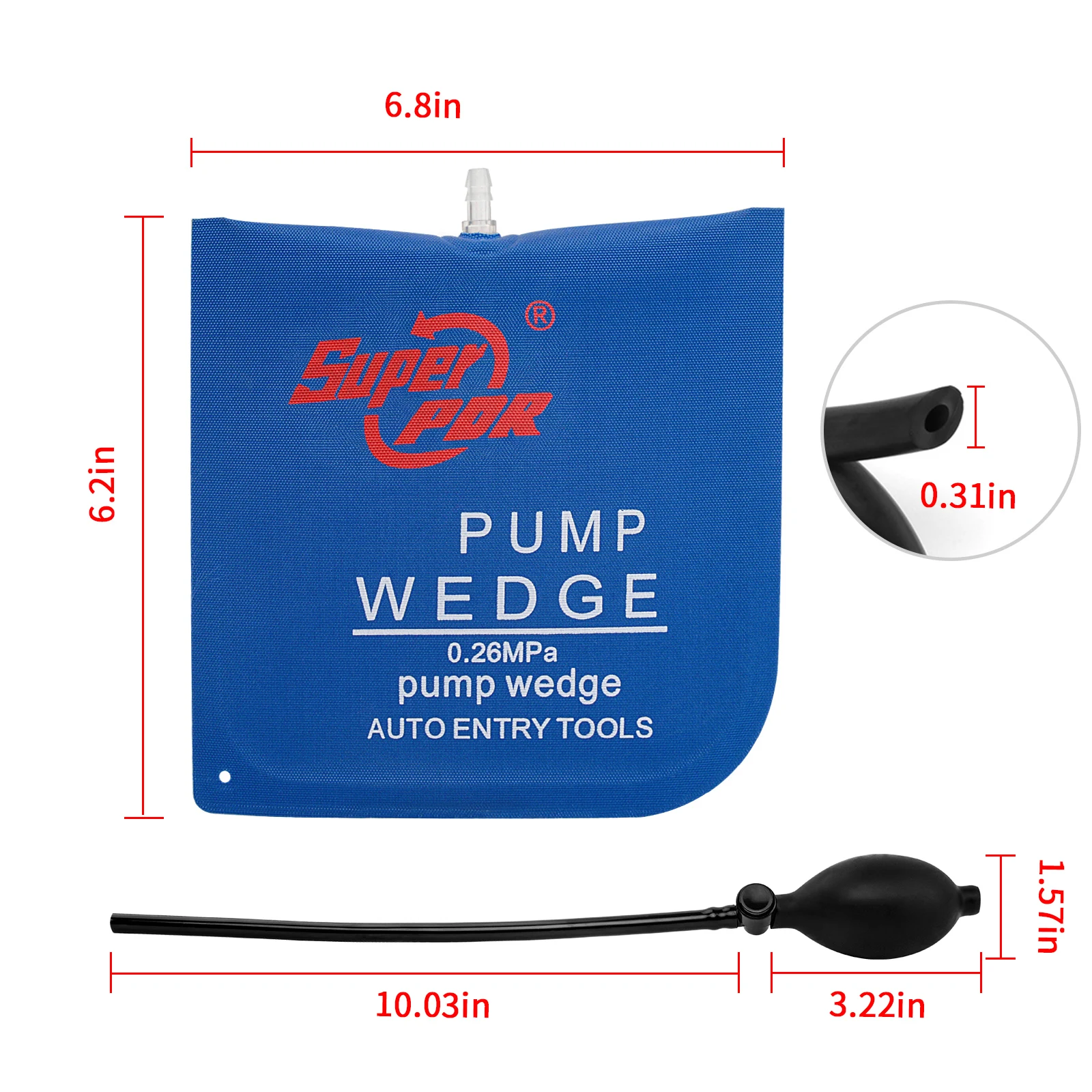 PDR Locksmith Supplies Pump Wedge Auto Entry Tool Locksmith Tools Air Wedge Lock Opening Tools Lock Pick Set for Open Door