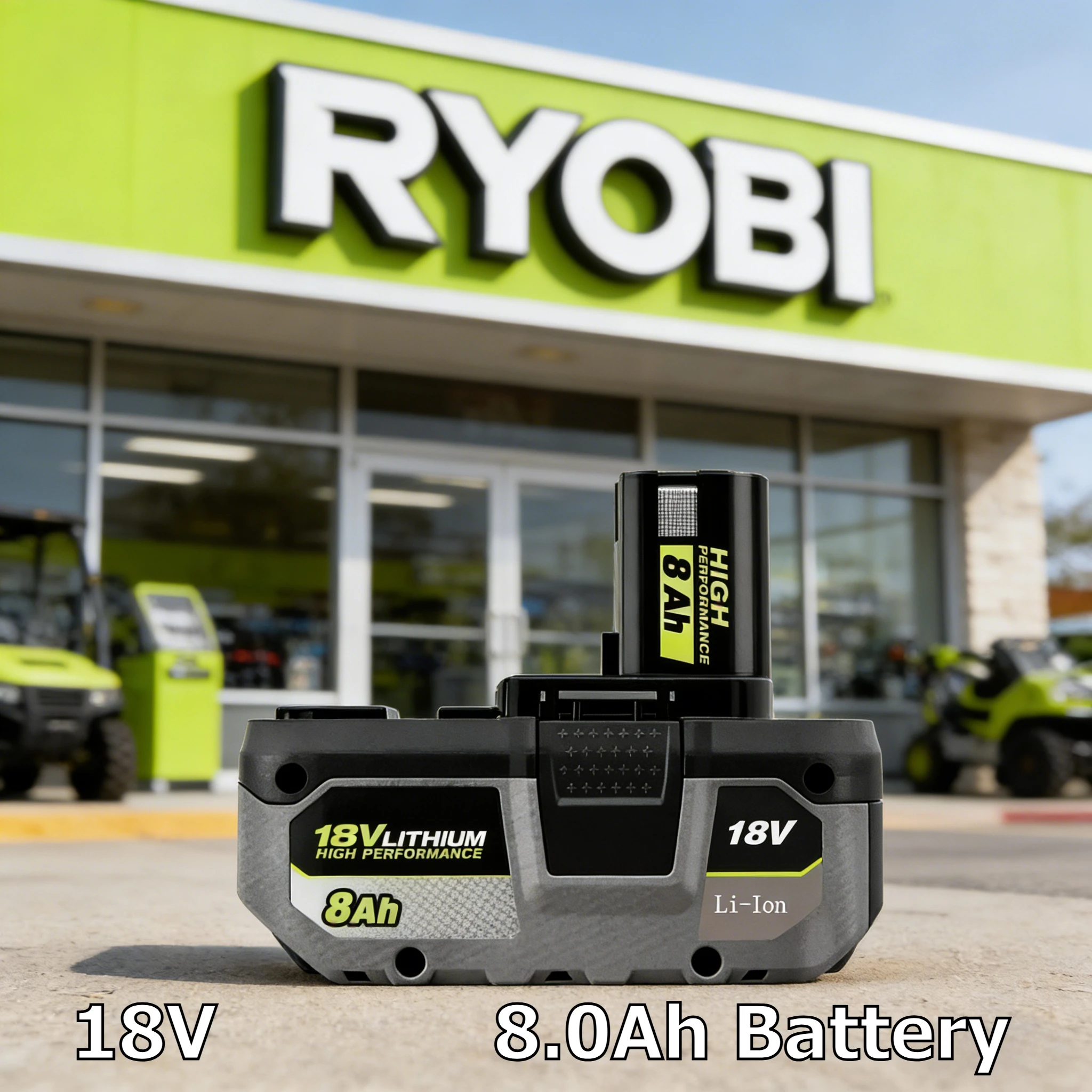 

Original RYOBI 4Ah-6Ah-8Ah 18Volt Li-ion Power Tools P104 P107 RB18L50 RB18L20 P108 High Capacity Rechargeable Battery