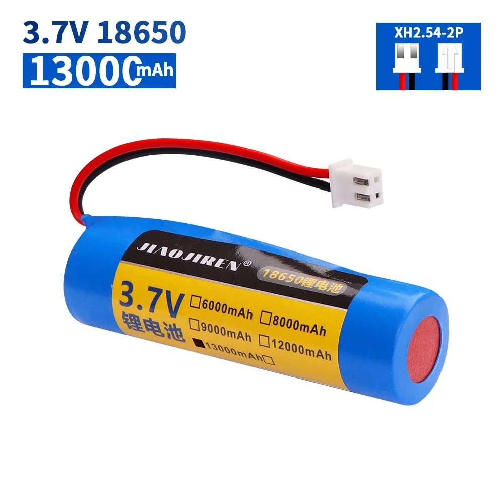3.7v 18650 13000mah bateria Xh2.54-2p plug li-lon bateria de lítio recarregável com carregador relógio bateria de áudio bluetooth