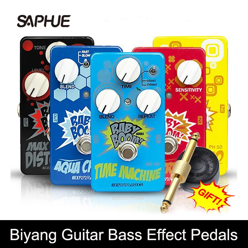 Biyang Guitar Bass Effect Pedals Baby Boom Series Phase Pro/Mad Driver/Time Machine/Aqua Chorus