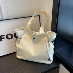 Canvas Zipper Ladies Tote Bags Solid Color Casual 2024 Hot Sale Shoulder Bags for Women Basic Style Bolsas Para Mujeres