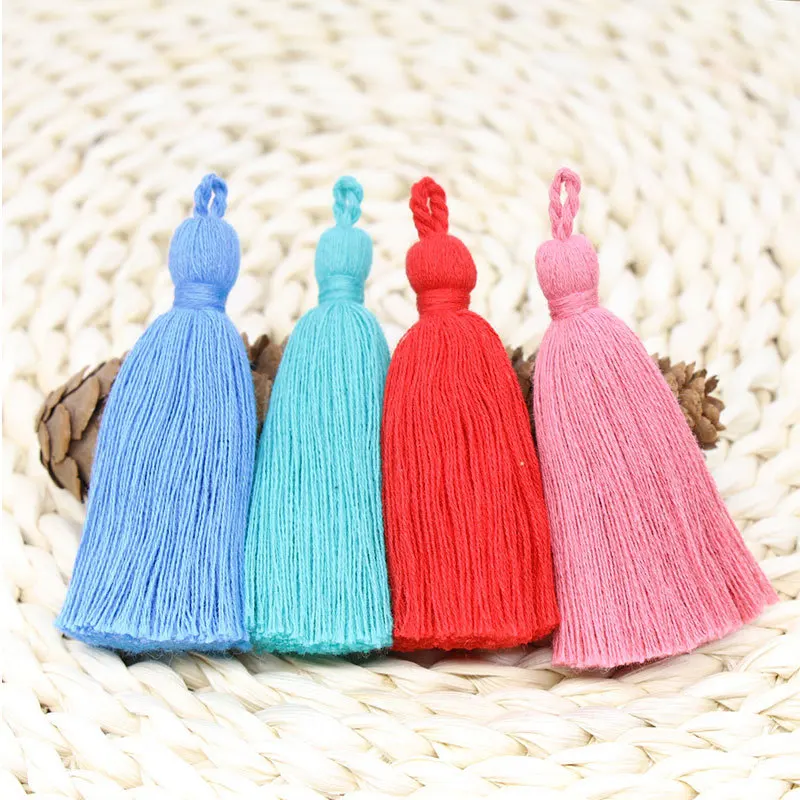 5/10PCS Pure Cotton 8cm Colorful Tassels DIY Pendant Jewelry Curtain Garments Decorative Accessories Key Chain Handbag Pendants