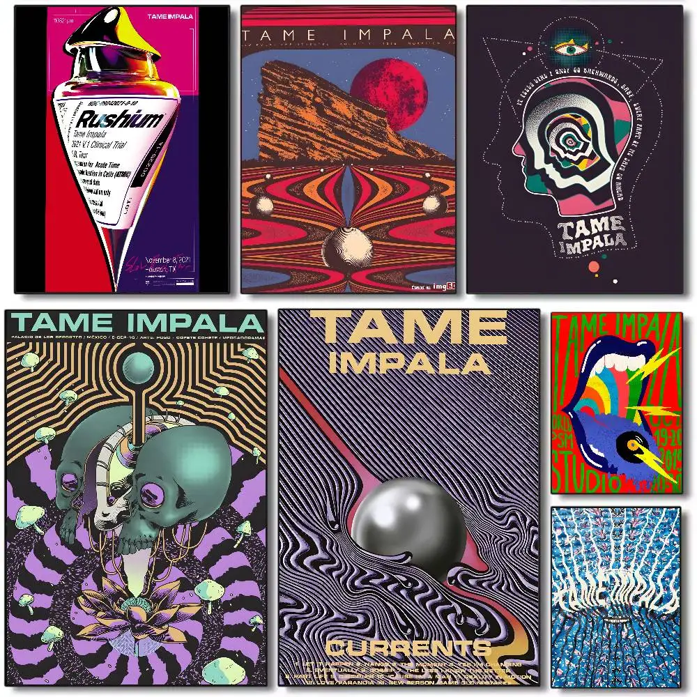 Singer Star Tame Impala Classic Music Poster Art HD Canvas Advanced Aesthetic Printing Paper Wall Art for Living Room Home Decor