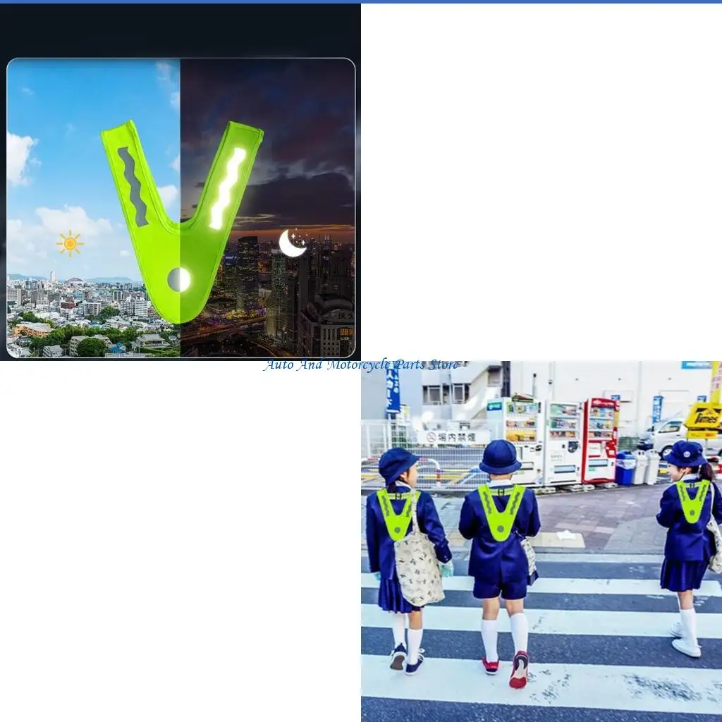 

P9FD Kids Safety Vest Reflective Clothing Children Jackets High Visibility Yellow Fluorescent Safety Vest for School Outdoor