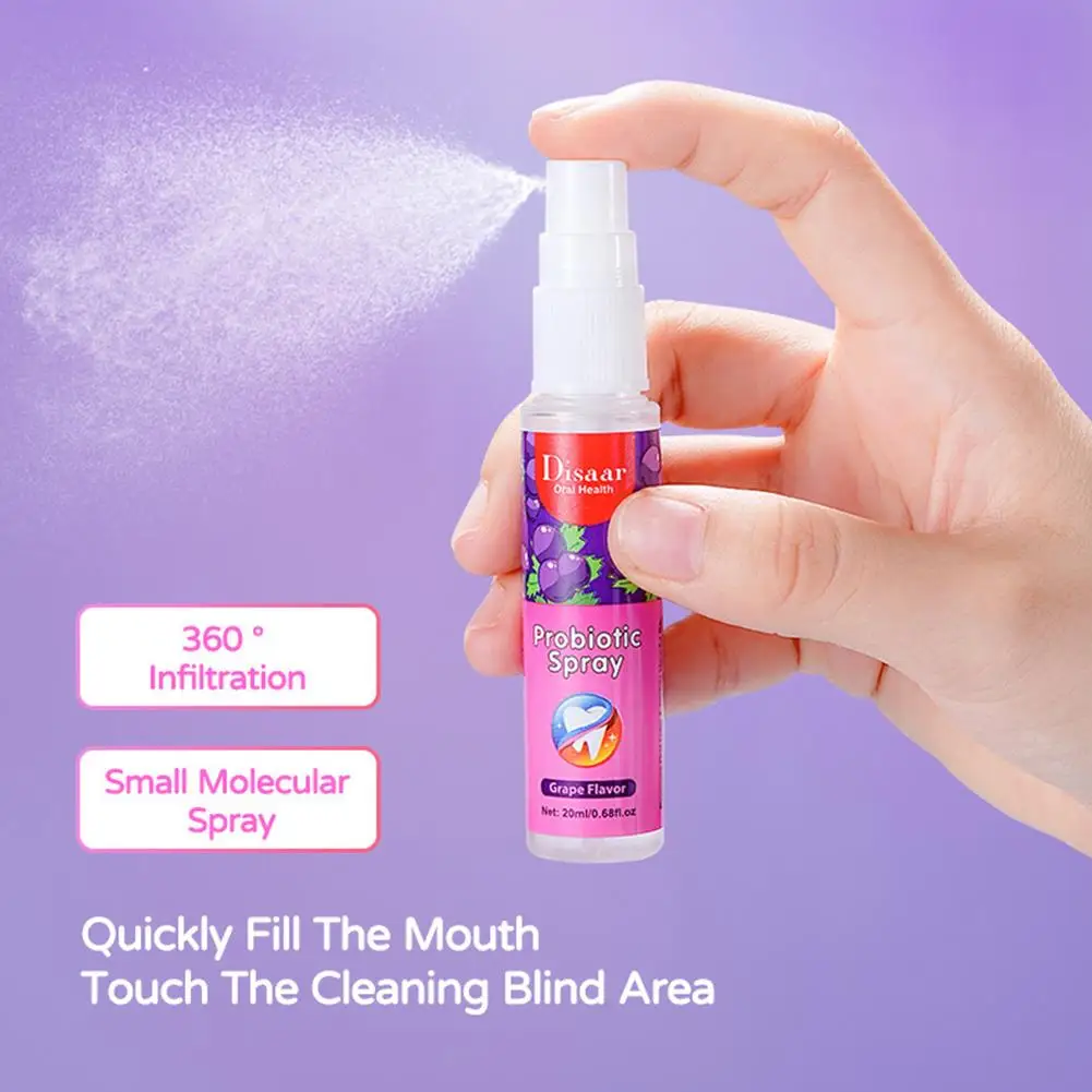 Breath Freshener Spray Lemon Grape Mint Flavor Artifact Female Male Portable Breath Kissing Mouth Spray Cleaning Spray New