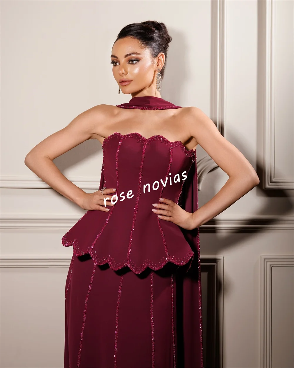 Customized High Quality Evening Dress Glitter Strapless A-line Long Dresses Bespoke Occasion Prom Elegant Party Wedding