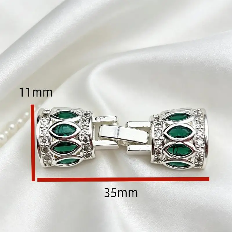 Vergoldete Schmuckverschlüsse mit Zirkonia-Einlagen, leicht und tragbar, ideal für DIY-Schmuckherstellung, Armbänder, Fußkettchen und Bastelprojekte. – Detail 5