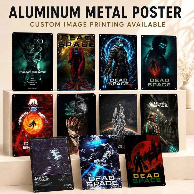 Dead Space Textured Posters Customized Aluminum Metal Sign Pixel Era Culture Wall Art Ideal For Media Lounge Or Birthday Gift
