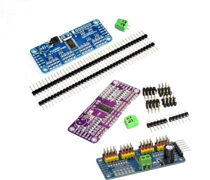 PCA9685 16-Channel 12-Bit PWM Servo Driver Board, I2C Robot Controller Module, Soldered or DIY Header Options