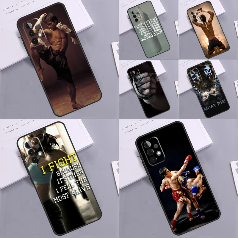 Muay Thai Kickboxing Fight Cover Case For Samsung Galaxy A54 A34 A24 A12 A22 A32 A52 A51 A71 A13 A23 A33 A53 A73 A14