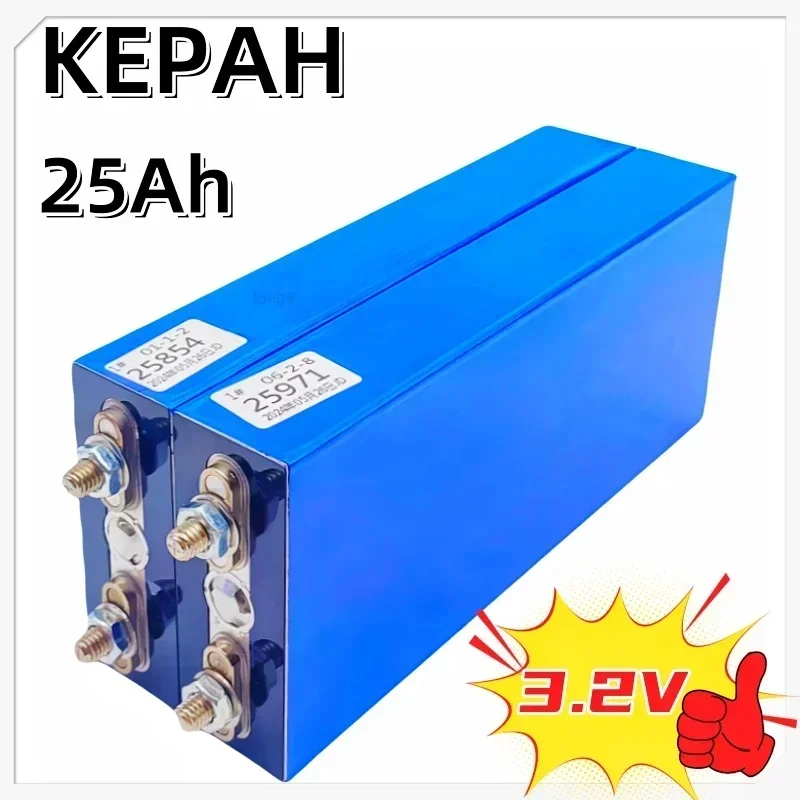 3.2V 25Ah Battery Cell Lithium Iron Phosphate Deep Cycles for DIY lpega 12V 24V 36V 48V Solar Energy Outdoors Power, EV Boats