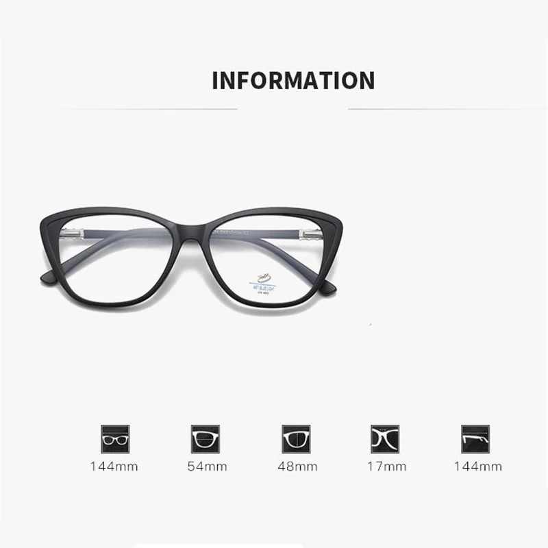 2023 New Blue Light Blocking Cat Eye Prescription Glasses With Cylinder TR90 Trend Myopia Glasses Woman 0 -0.5 -0.75 To -6.0