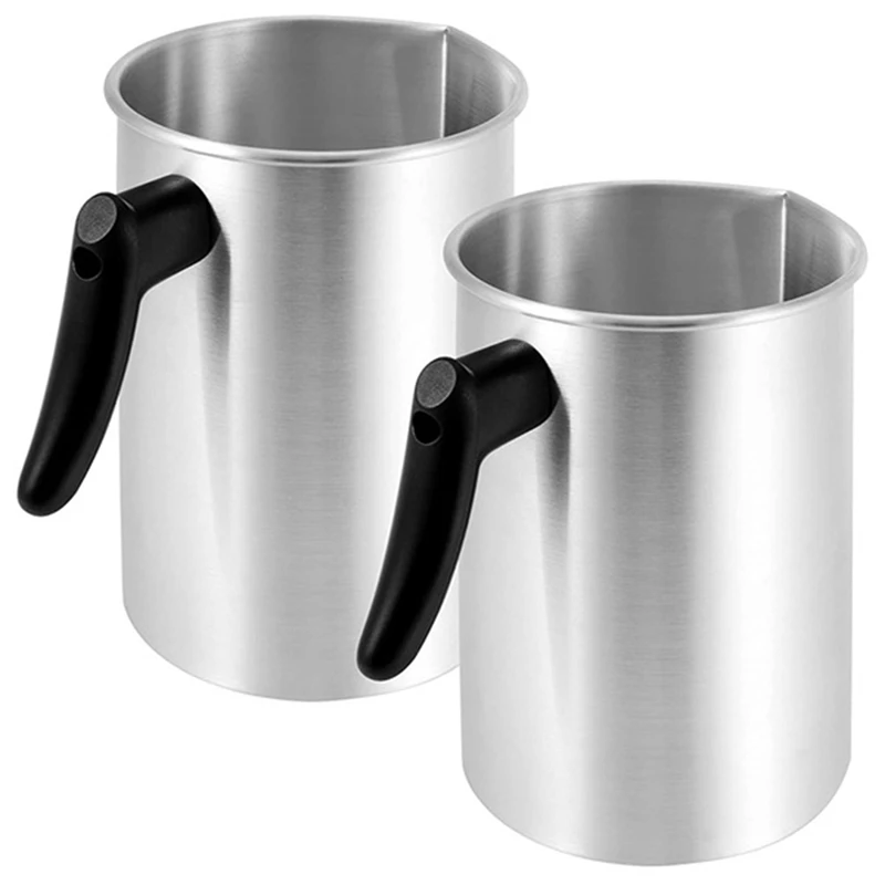 

2-Pack Aluminum Candle Making Depositing Pots 4 Lb Wax Melting Pot With No-Drip Spout And Heat Resistant Handle