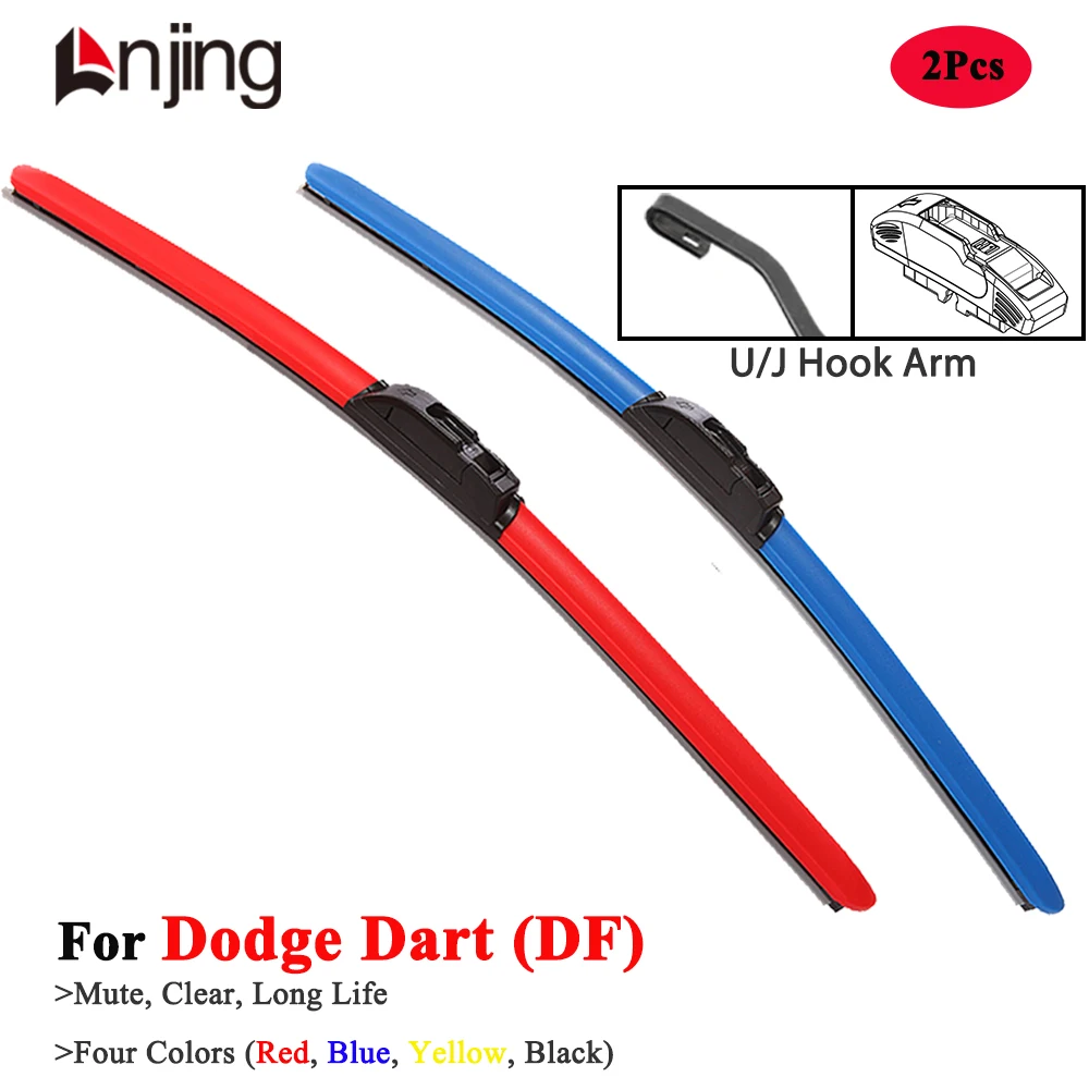 

LNJING Colorful Wiper Blades For Dodge Dart DF 2012 2013 2014 2015 2016 Model Car Accessories Red Blue Yellow Windshield Wipers