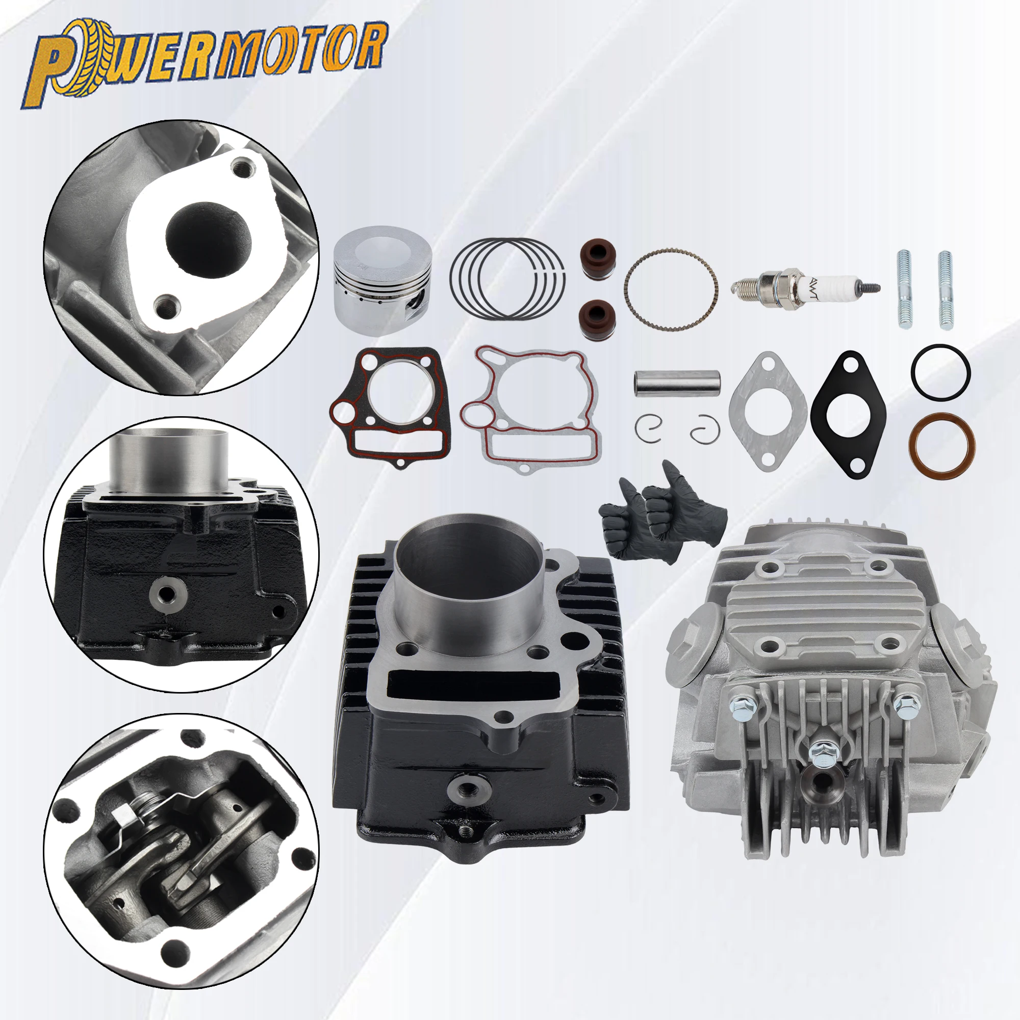 

110cc Motorcycle Cylinder Barrel Head Piston Kit For Italika FT110 XT110 AT110 ATV DirtBike Motocross Engine With Gasket Parts