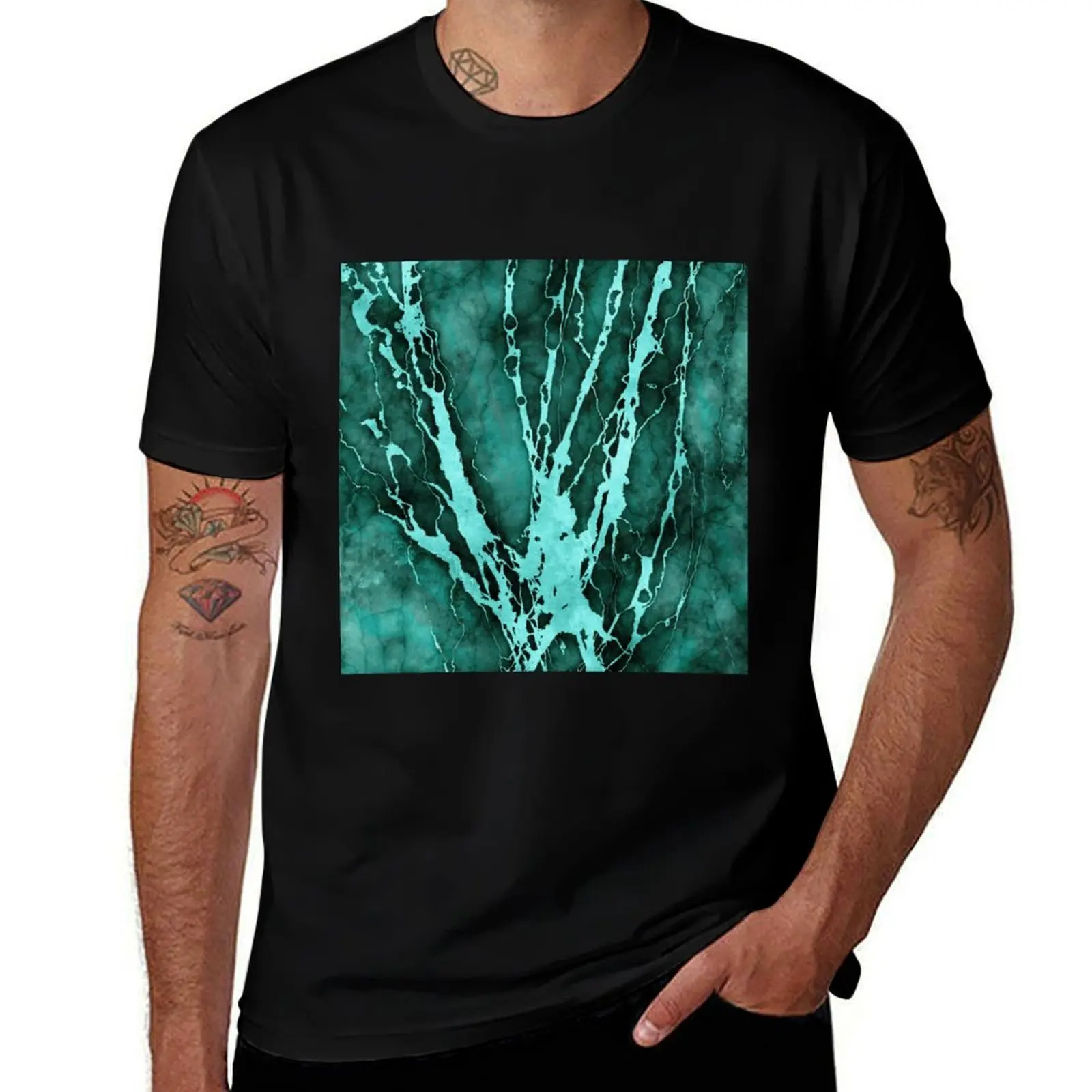 

MARBLED QUETZAL GREEN T-Shirt Moisture Wicking Athletic T-Shirt