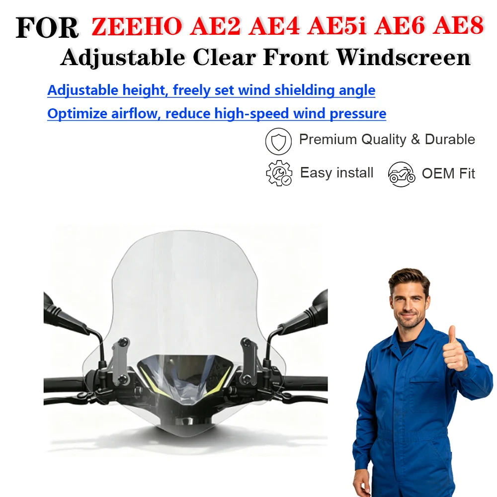 Modified Adjustable Clear Windscreen Accessories For ZEEHO AE2 AE4 AE5i AE6 AE8 E-motorcycle