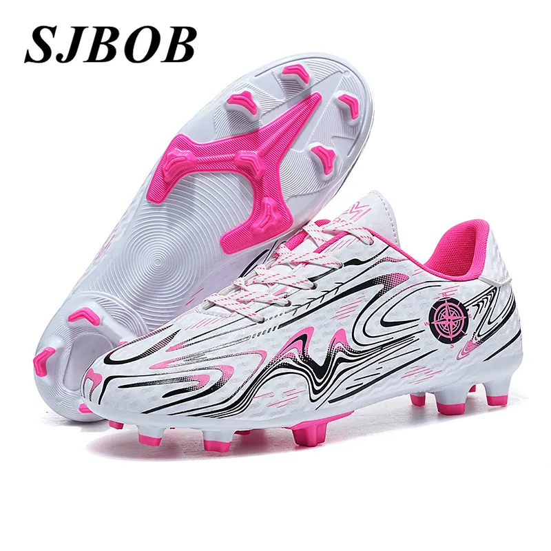 

Fashion Pink Kid Soccer Shoes Light Training Long Spike Football Shoes Boy Outdoor Non-Slip Girl Soccer Sneakers Zapatillas Nino