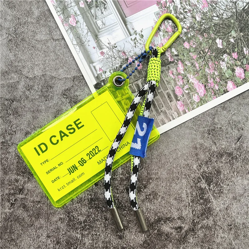 Card Holder Lanyard for Keys Fluorescent Color Key Chain Heavy Metal Landyard Premium Accessories Decorate Credential Holder