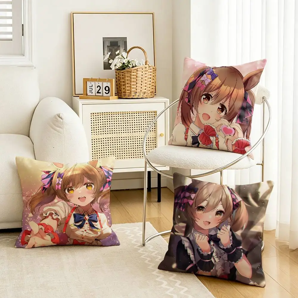 Umamusume-P-D S-Smart Falcon Customizable Square Pillow case Double Sided Print Sofa Bedroom Decor Cushion Cover