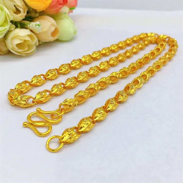 

Роскошное мужское ожерелье из чистого золота 24 карата 9999, ожерелье с семенами дыни