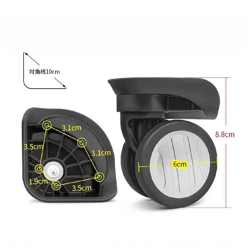 

Запасные колеса для чемоданов Delsey WJ216/218, универсальный ремонтный комплект для чемоданов, поворотные колеса