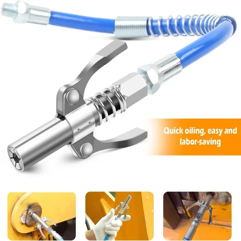 Grease Gun Coupler 10000 PSI NPTI/8 Oil Pump Quick Release Grease Tip Tool Car Syringe Lubricant Tip Grease Nozzle For Repair