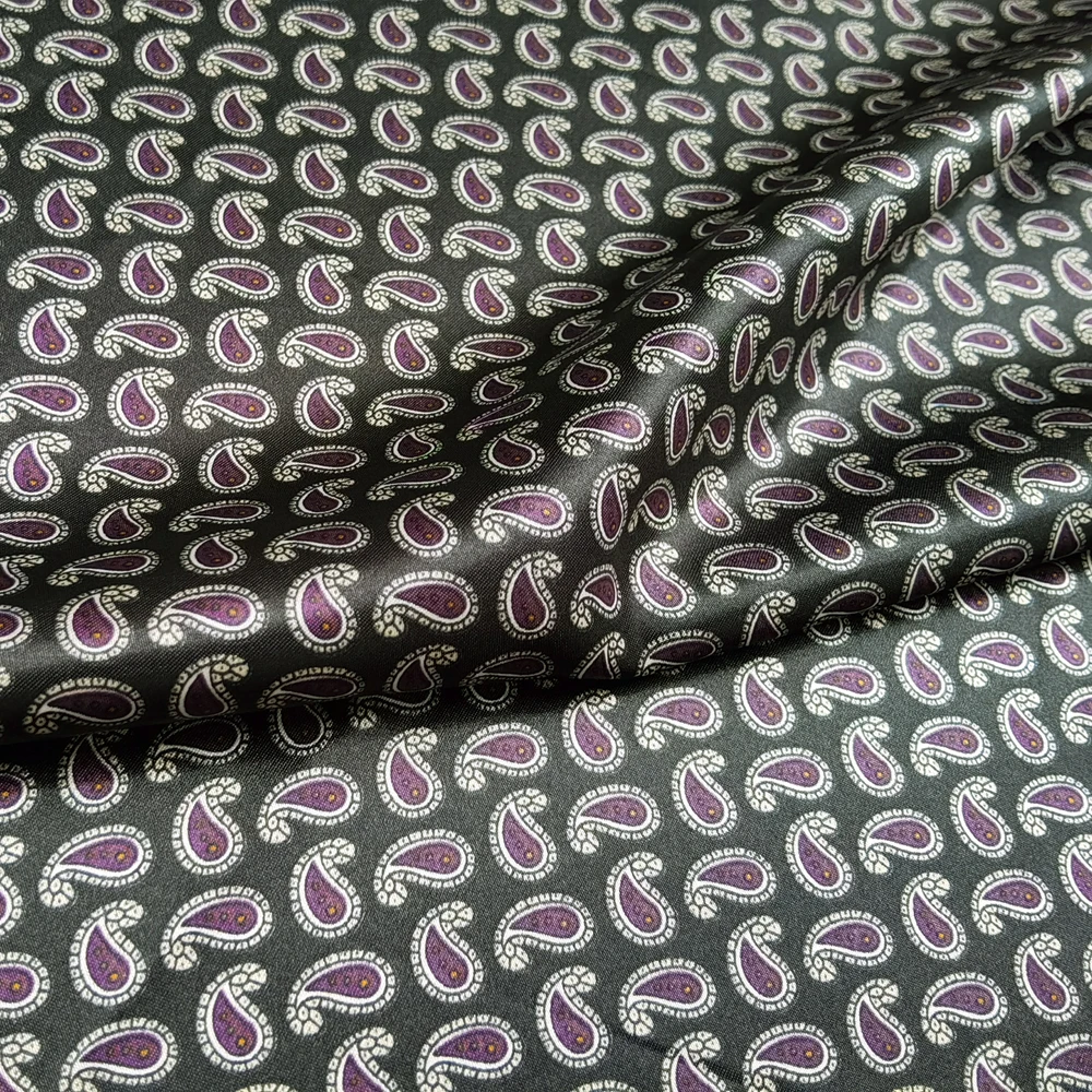 1 Meter x 1,48 Meter ethnischer Paisley-Stoff für Schal, Hut, DIY, seidiger Satinstoff – Detail 19