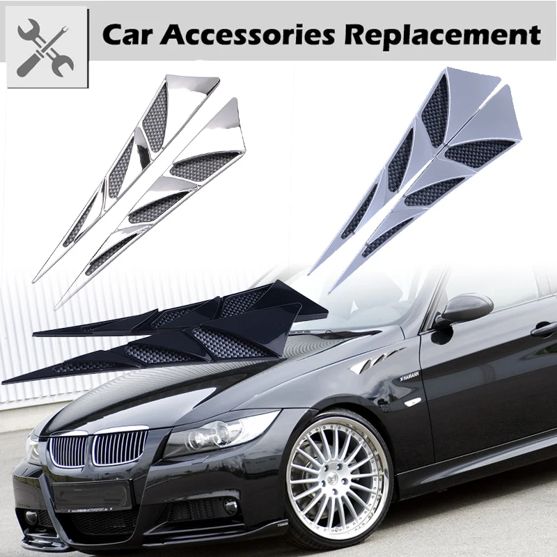 Car Air Flow intake Vent Cover Sticker Shark Gill Bonnet Vent Grille Duct Decor Car Styling Car Body Decoration Sticker