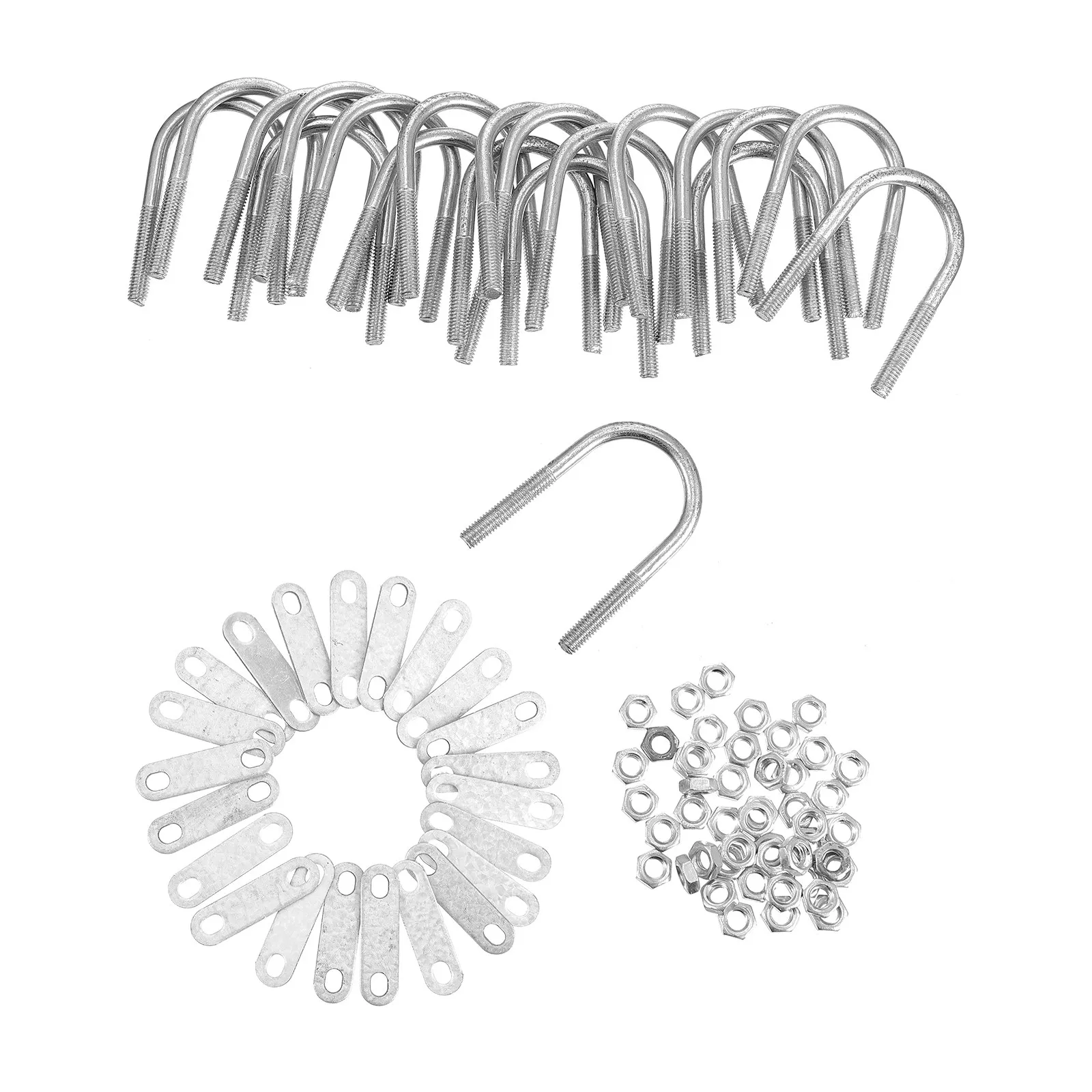 1Set U Style Clip Metal Tube Clamp High Performance Fastening Clip Greenhouse Pipe Hardware U Clamp U-Shaped Screw