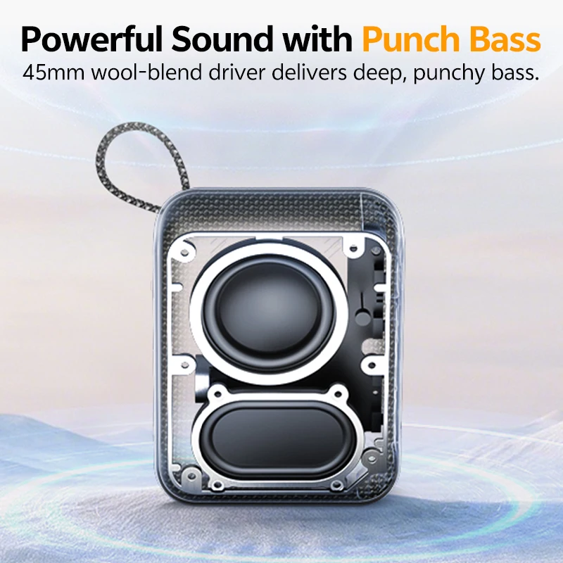 QCY SP2 مكبر صوت صغير بلوتوث 5.3 لاسلكي عميق باس HIFI صندوق الصوت المحمولة RGB ضوء المتكلم IP67 مضخم صوت مقاوم للماء