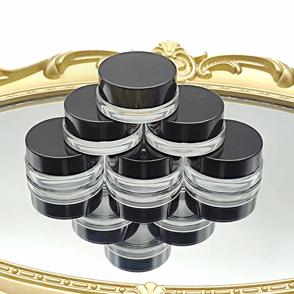 20pcs Cream Jar Cosmetic 5g Empty Small Sample Bottle Makeup Pot Transparent Container For Eyeshadow Lip Balm Nail Cusosmized