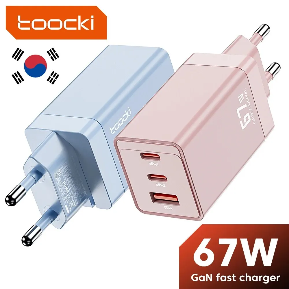 Toocki 67W GaN USB C Charger PD 3.0 Quick Charge 65W QC4.0 45W Type C Fast Phone Charger For iPhone 15 14 13 12 11 Tablet Laptop