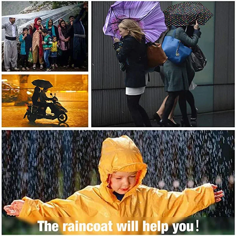 Long EVA Unisex Raincoat Thickened Waterproof Rain Coat Women Men Hooded Adult Black Camping Waterproof Rainwears Suit Hiking