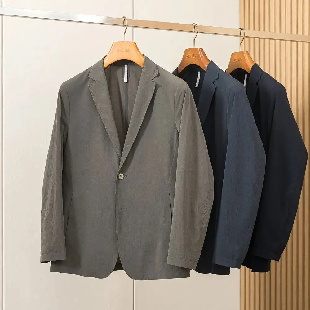 

Elegant Breathable Men's Business Suit Lightweight Anti-Wrinkle Windproof Water-resistant Comfortable Commute Spring Summer