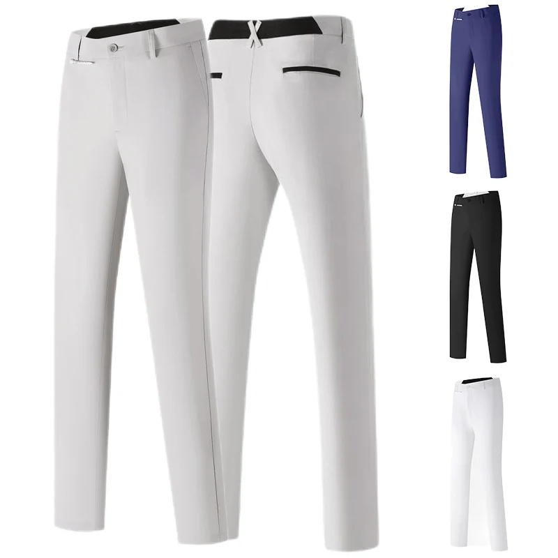 

Брюки мужские эластичные с завышенной талией, дышащие быстросохнущие брюки для гольфа, удобные спортивные прямые штаны на молнии для гольфа, 3x S-2XL